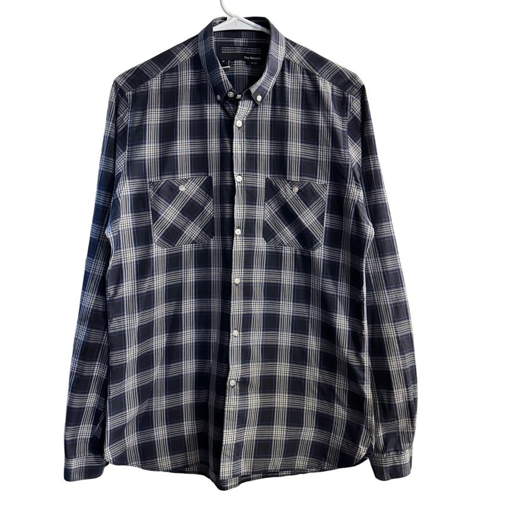 The Kooples Check Plaid Button Down Long Sleeve Cotton Men Fitted Shirt Medium